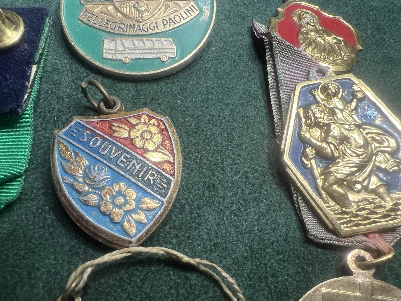 🔴 Medaglie SACRE Lourdes pellegrinaggi al merito metallo nastri vintage LOTTO