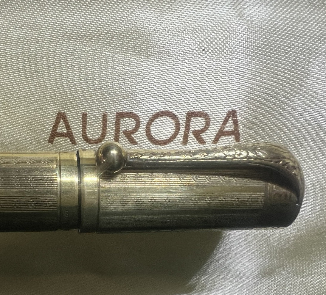 🔴 AURORA penna stilografica retrattile RA3 clip BASSORILIEVO funziona vintage