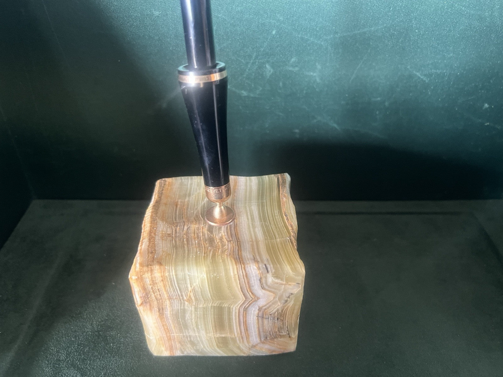 Red OMAS Ballpoint Pen Desk Marble Support Vintage 