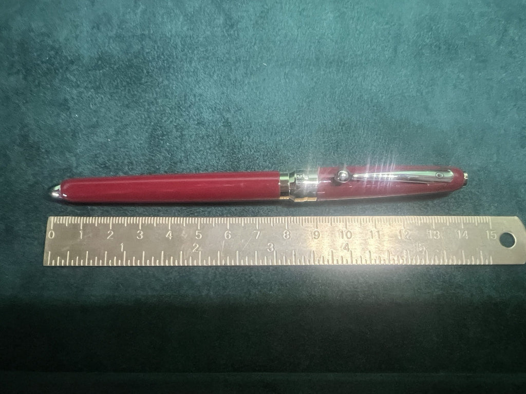 🔴 MASERATI penna sfera lacca rossa bordeaux a rotazione scrive mai usata