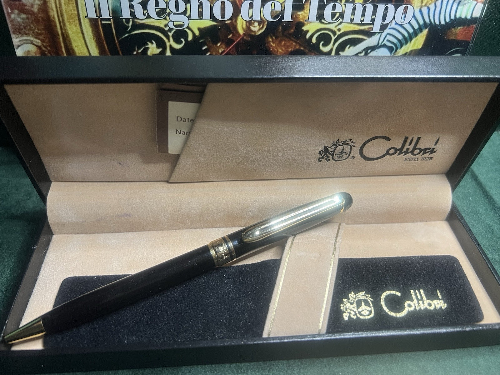 Jhon Sterling Stylo-Plume Sphère Laque Noire Profils Or Colibri Garantie Boîte