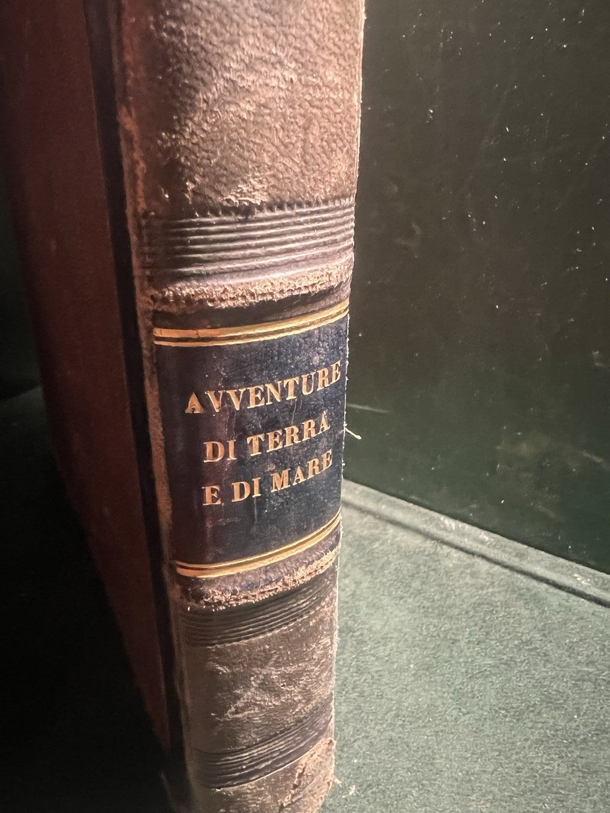 Livre en Mer Mayne Reid En Lingua Italiana Gravure Grand Antique 1877 
