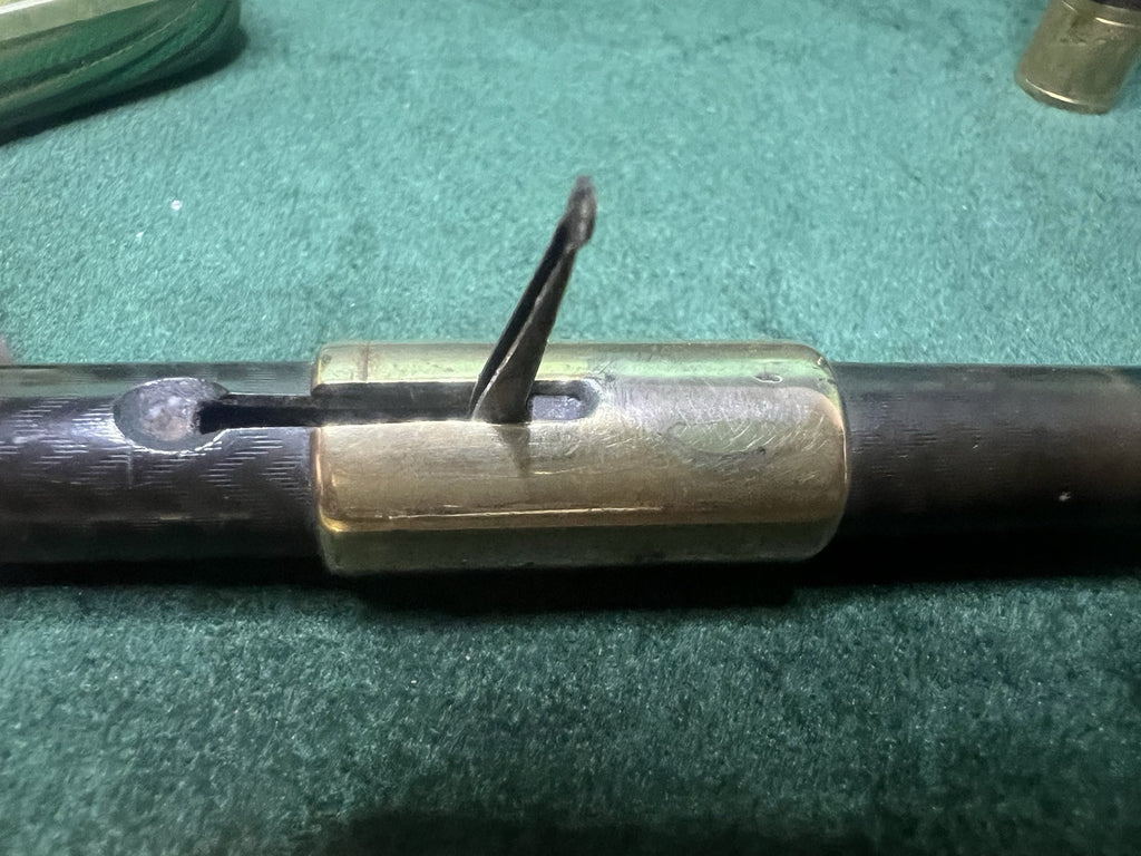 Lápiz Pluma Fuente Ebonita Cincelado de Palanca Nib Y Borde Oro 14K Vintage