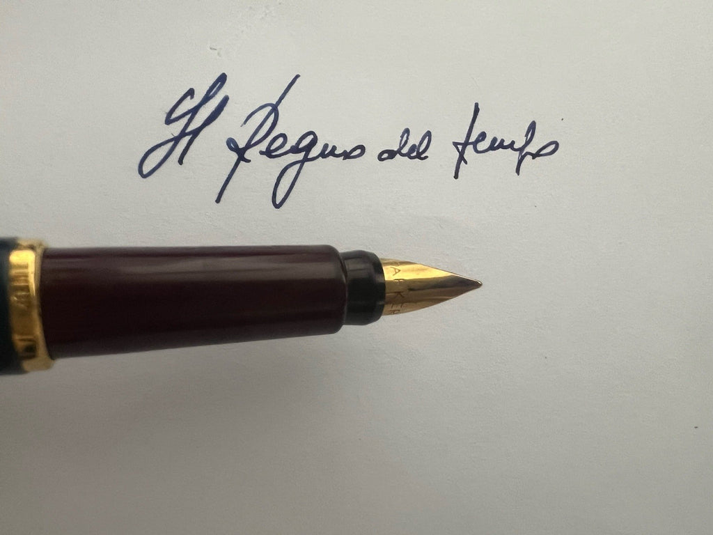 Parker Stylo-Plume Stylo à Plume Rialto Laque Bleu Bordeaux à Cartouche Écrit 