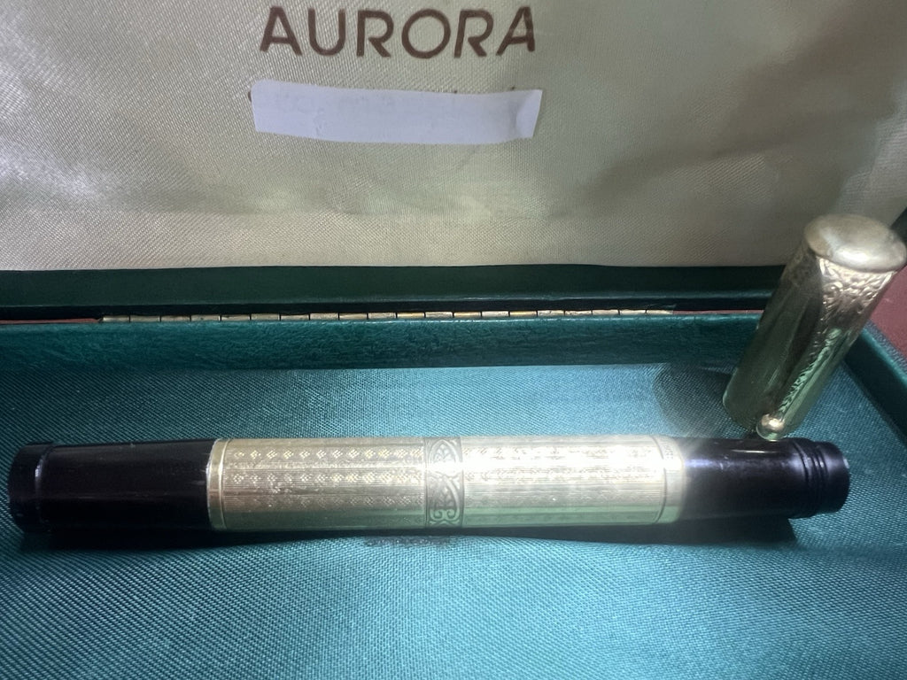 🔴 AURORA penna stilografica retrattile RA3 clip BASSORILIEVO funziona vintage