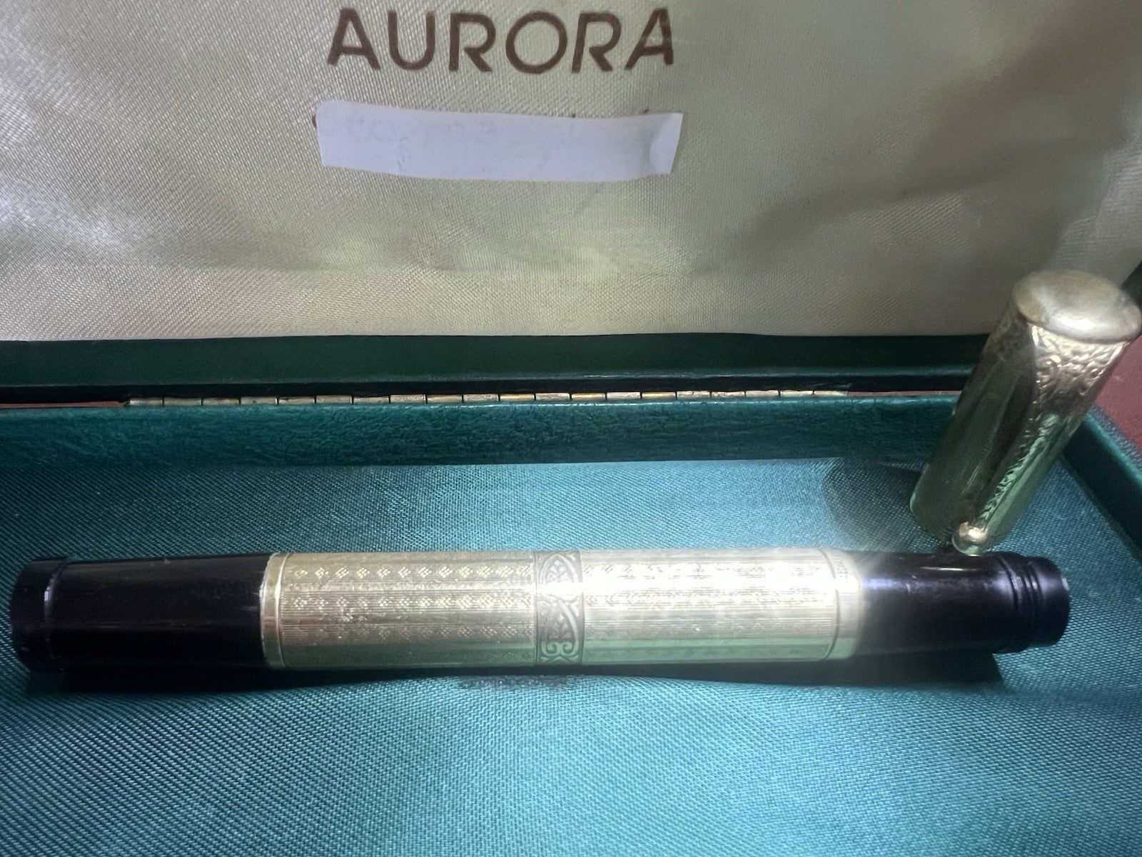 🔴 AURORA penna stilografica retrattile RA3 clip BASSORILIEVO funziona vintage