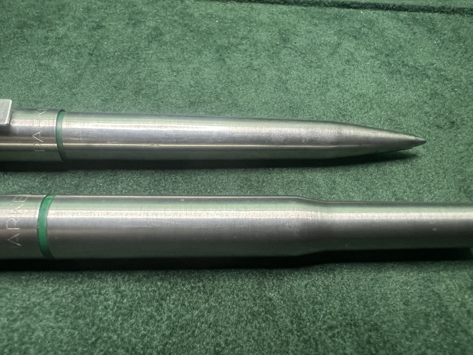 🔴 PARKER fountain pen 25 MKI GREEN clip and ballpoint set write vintage RARE 