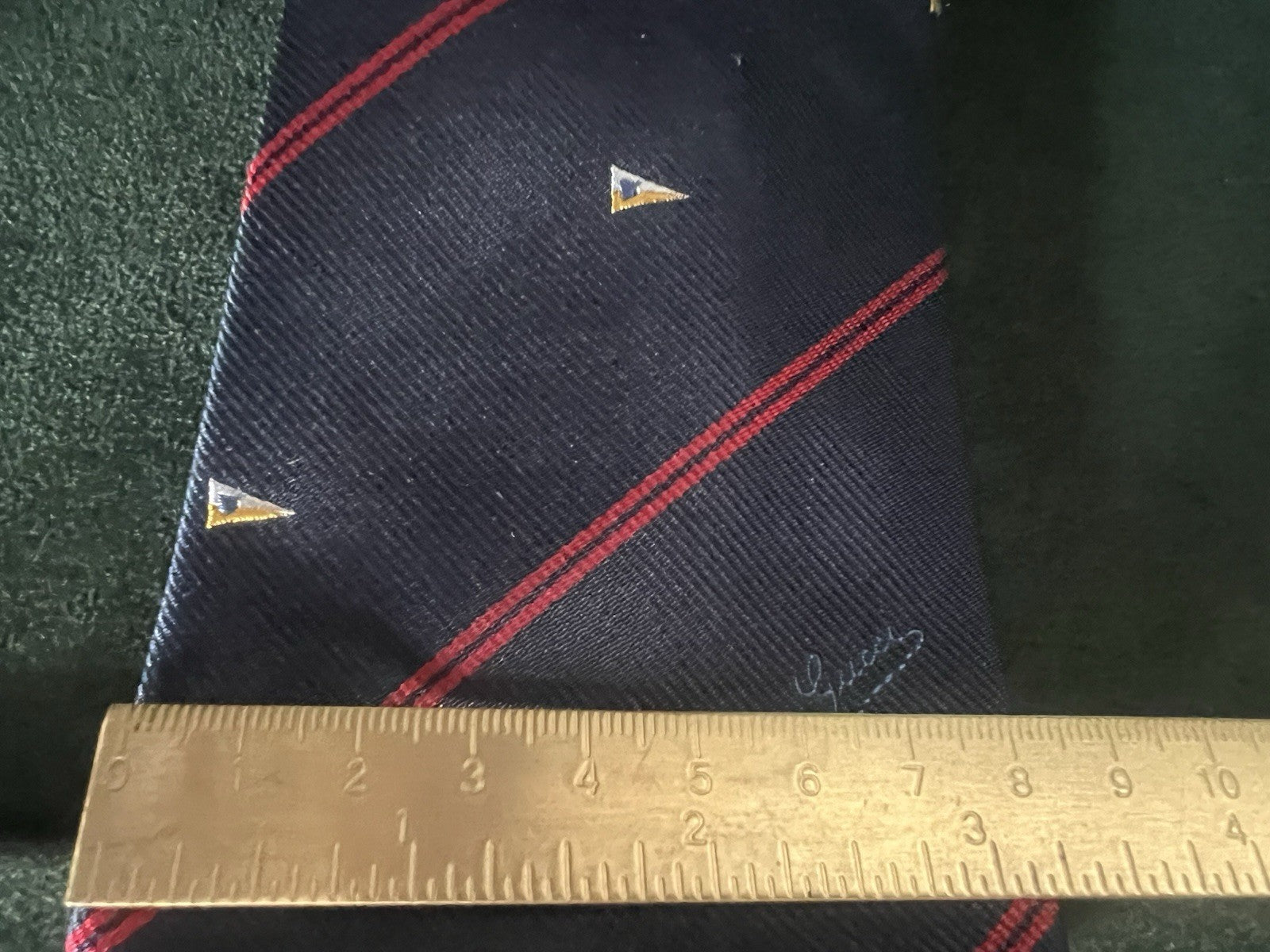 🔴 GUCCI cravatta uomo seta pura blu classica elegante con bandiera marinara