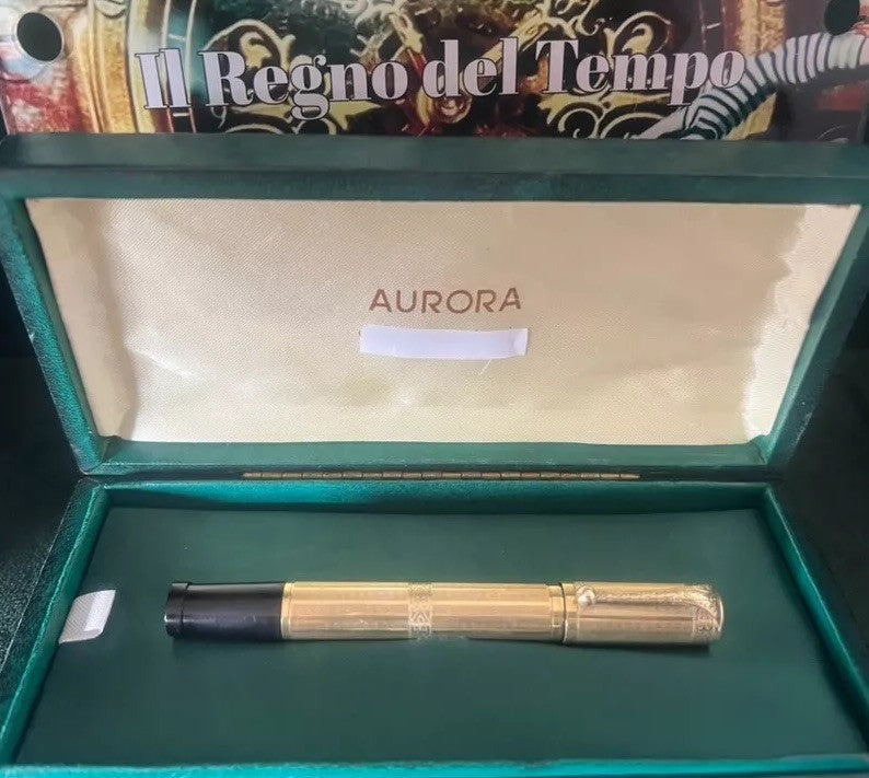 🔴 AURORA penna stilografica retrattile RA3 clip BASSORILIEVO funziona vintage
