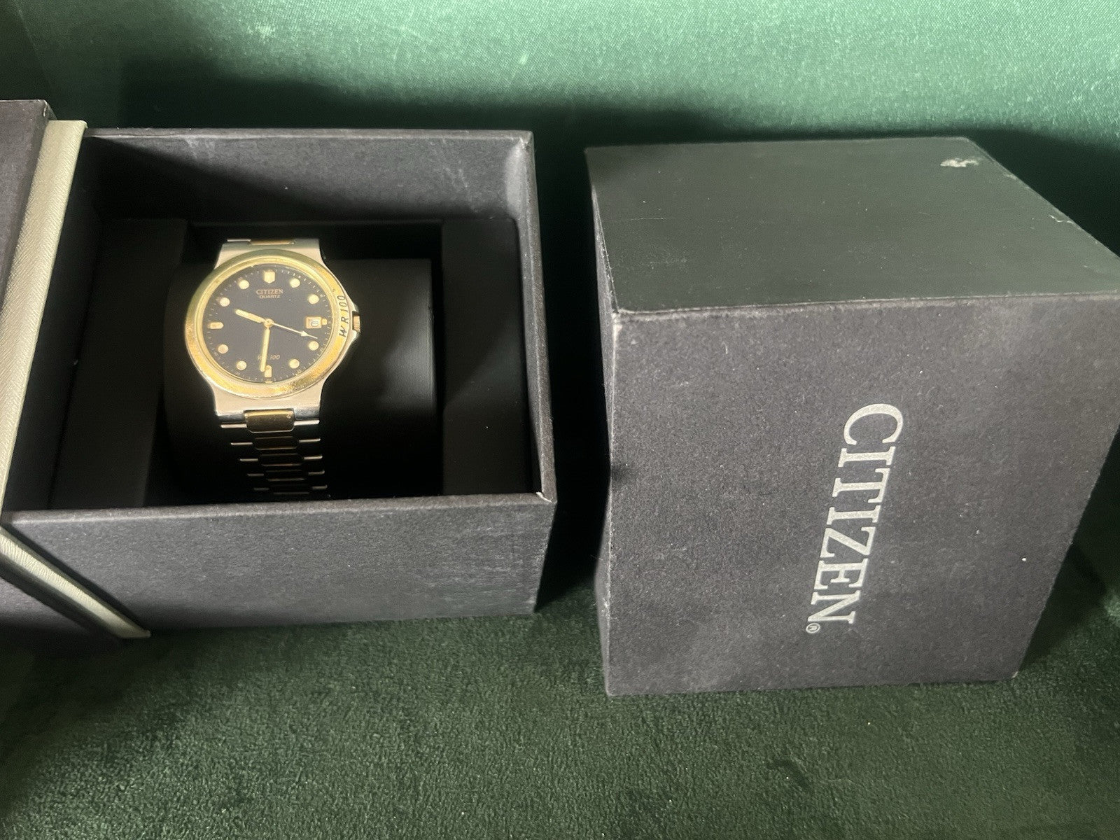 🔴 CITIZEN orologio uomo GN4S5 WR 100 Min acciaio laminato con scatola vintage