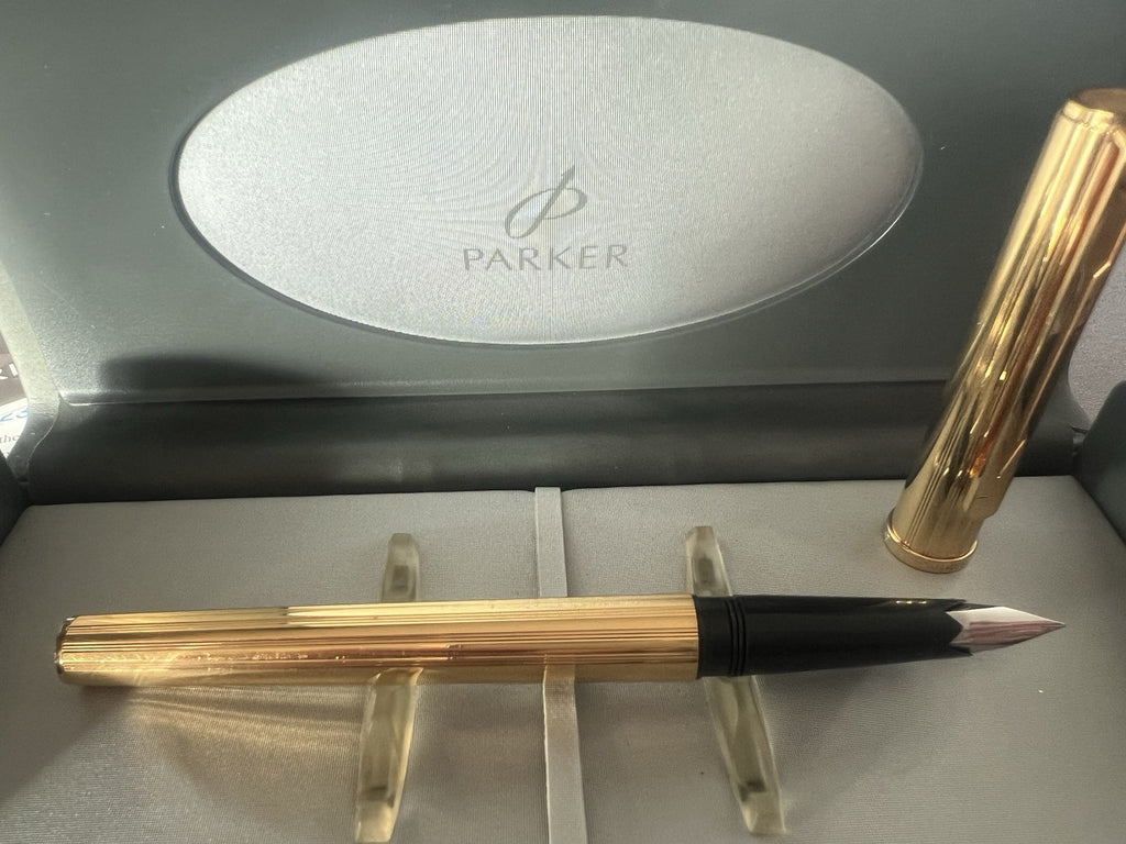 🔴 PARKER 85 penna stilografica placcata oro a cartuccia con garanzia astuccio