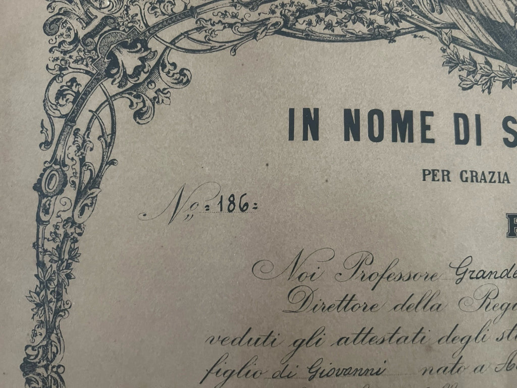 Regno Italie Diplôme Universitaire Ingénierie Vittorio Emanuele III 1924