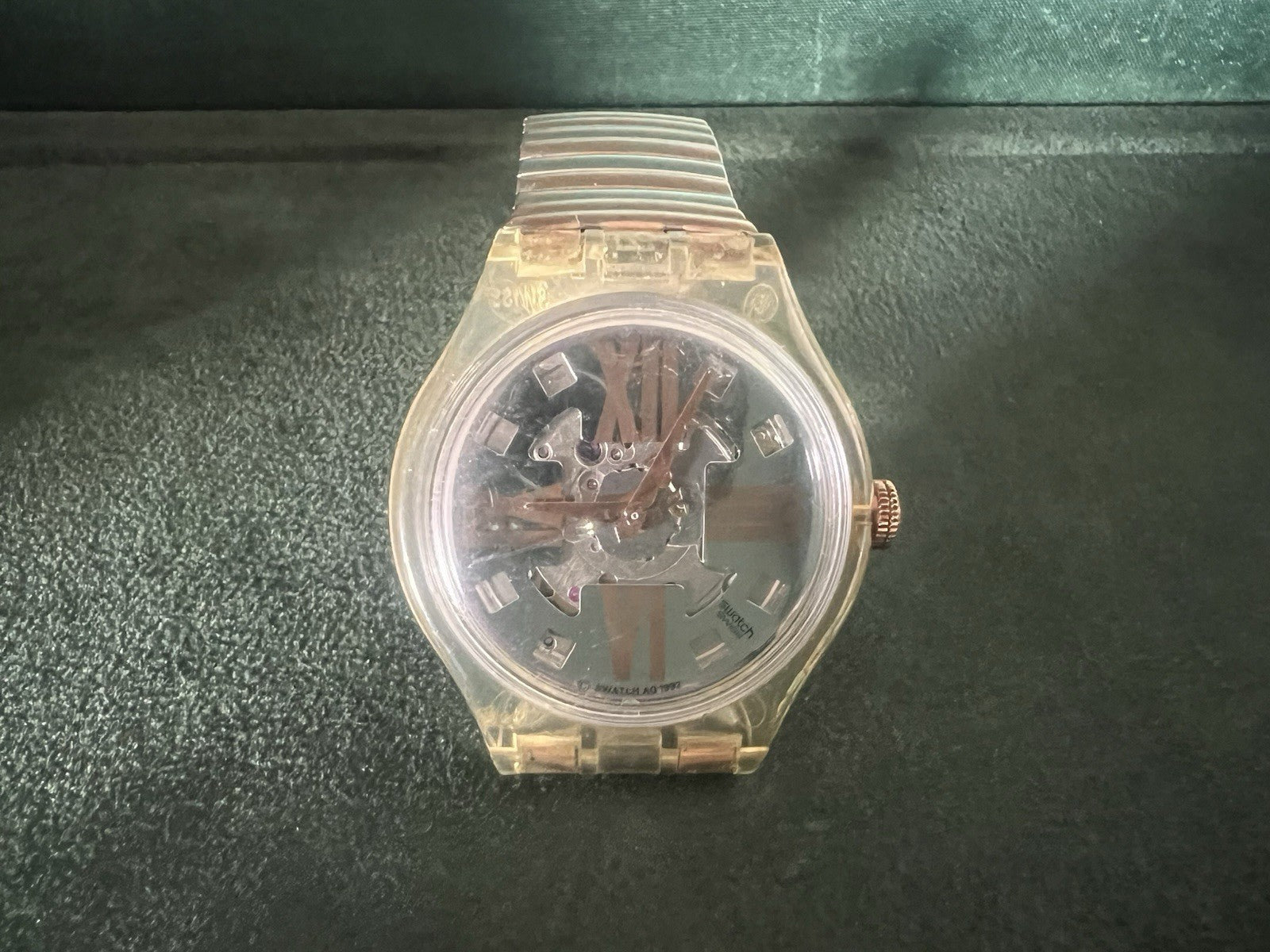 🔴 SWATCH orologio polso chrono SAK 108 Cooper Rush AUTOMATICO cinturino a molla