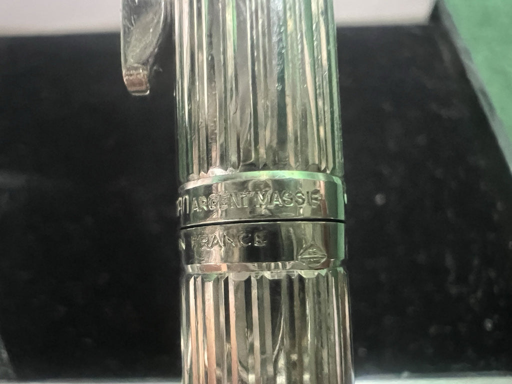 Waterman Stylo-Plume Sphère Drop Argent 925 Plaqué Platine Écrit Rare Vintage 