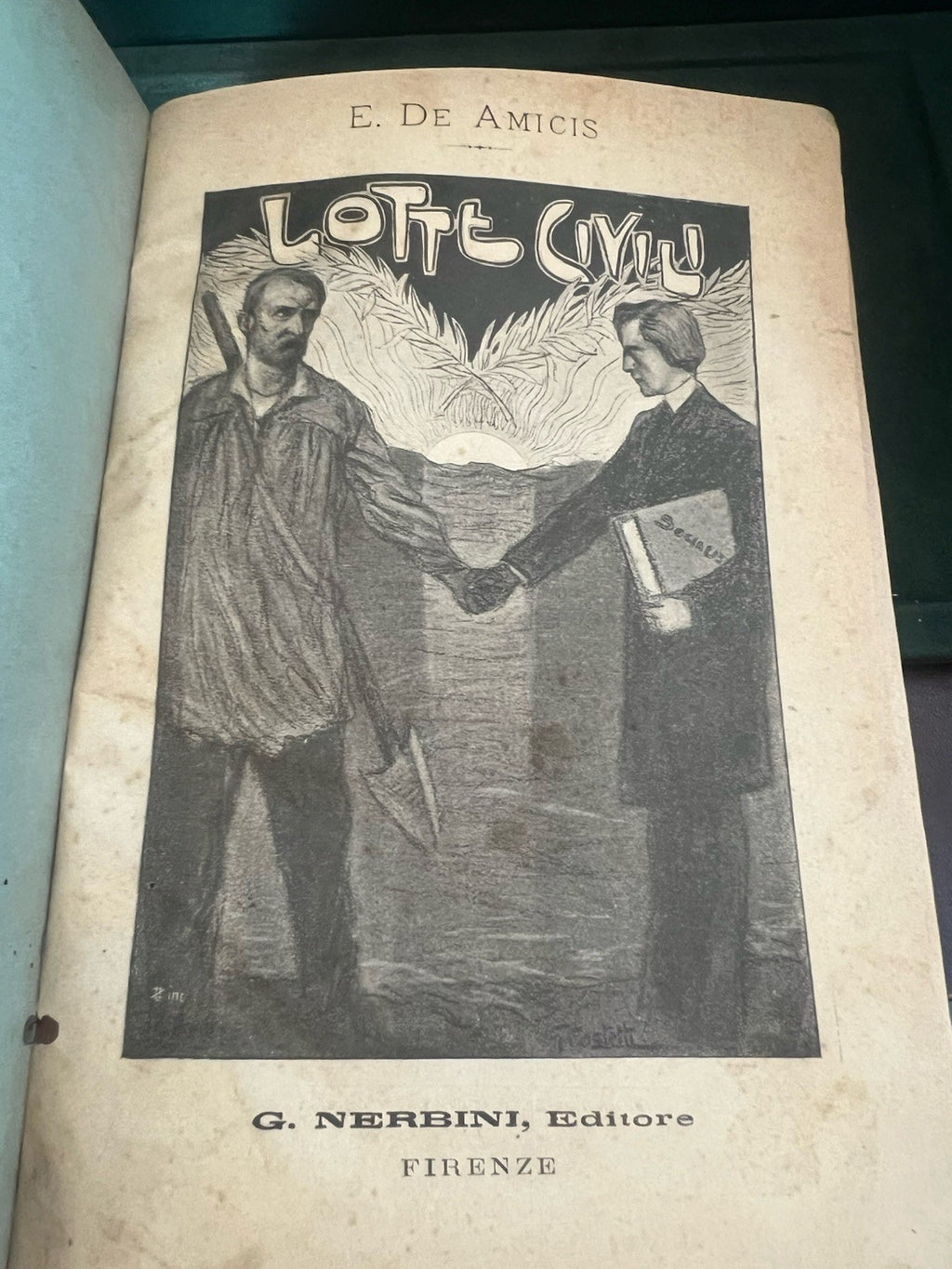 Livre Lotte Civils De Amicis Nerbini Éditeur Florence Antique 1900