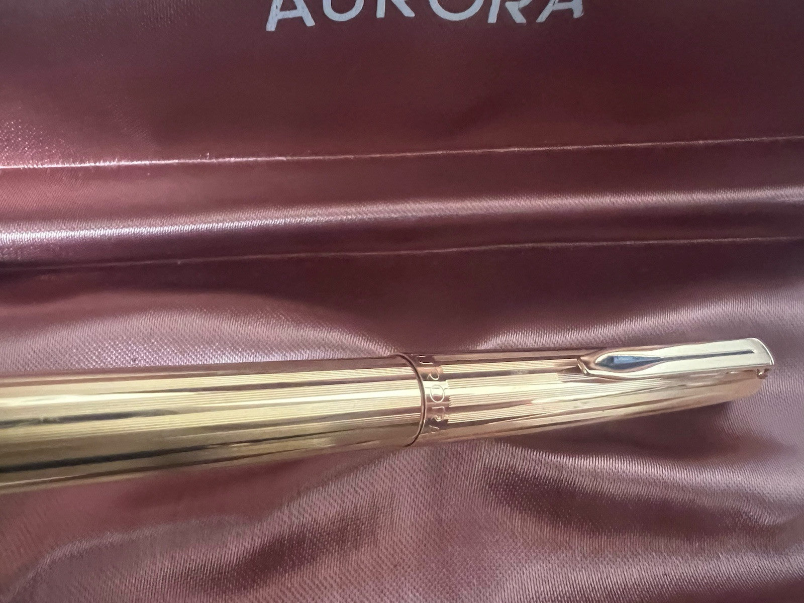 Aurora 98 Stylo-Plume Sphère Plaqué Or 22 KT Garantie Écrit Utilisé Vintage A
