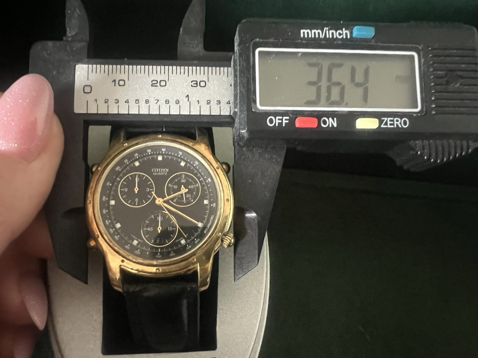 🔴 CITIZEN cronografo orologio uomo 3560-Y59308 laminato nero quarzo