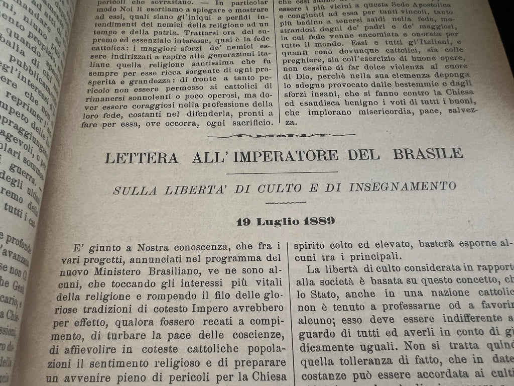 🔴 Libro ATTI DI LEONE XIII 13 parte 1 approvazione ecclesiastica antico 1903