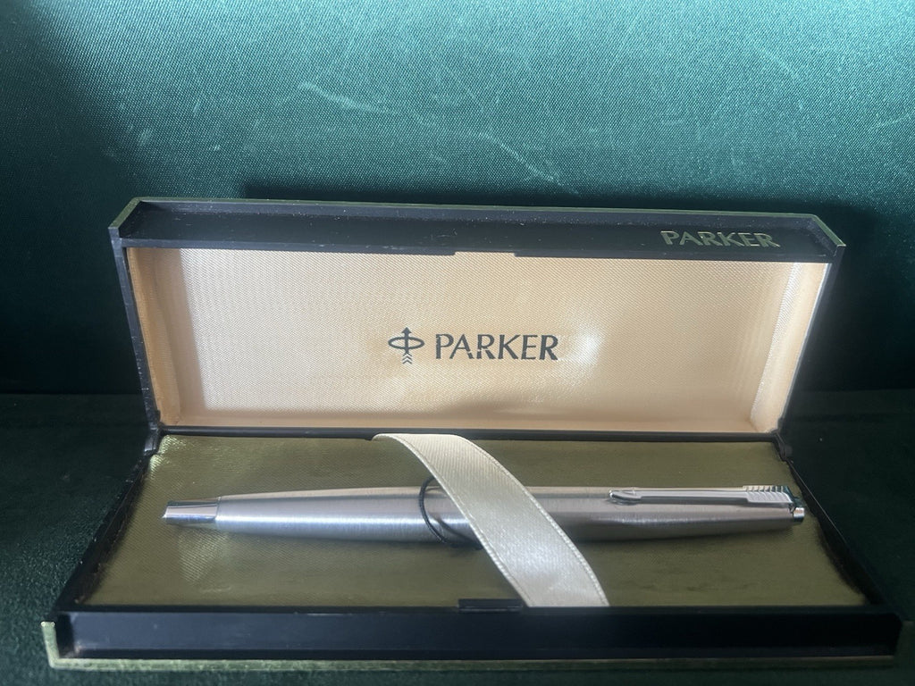 Parker Stylo-Plume Stylo à Plume Chrome Pilotes de Chasse Corps Long Écrit Cru 