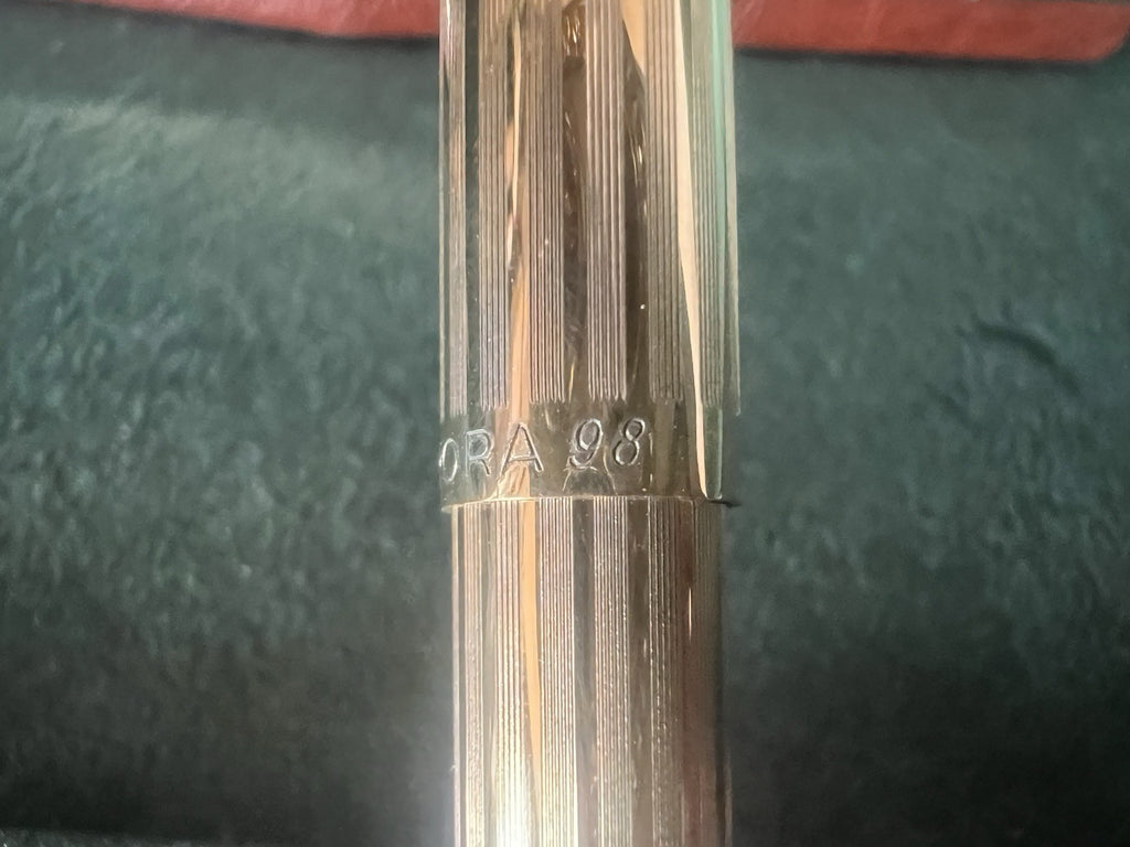 Aurora 98 Stylo-Plume Sphère Plaqué Or 22 KT Utilisé Garantie Écrit Vintage