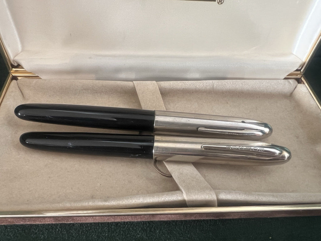 Ronson Stylo-Plume Stylo à Plume Sac À Pression Sphère Capuchons Or Vintage 50