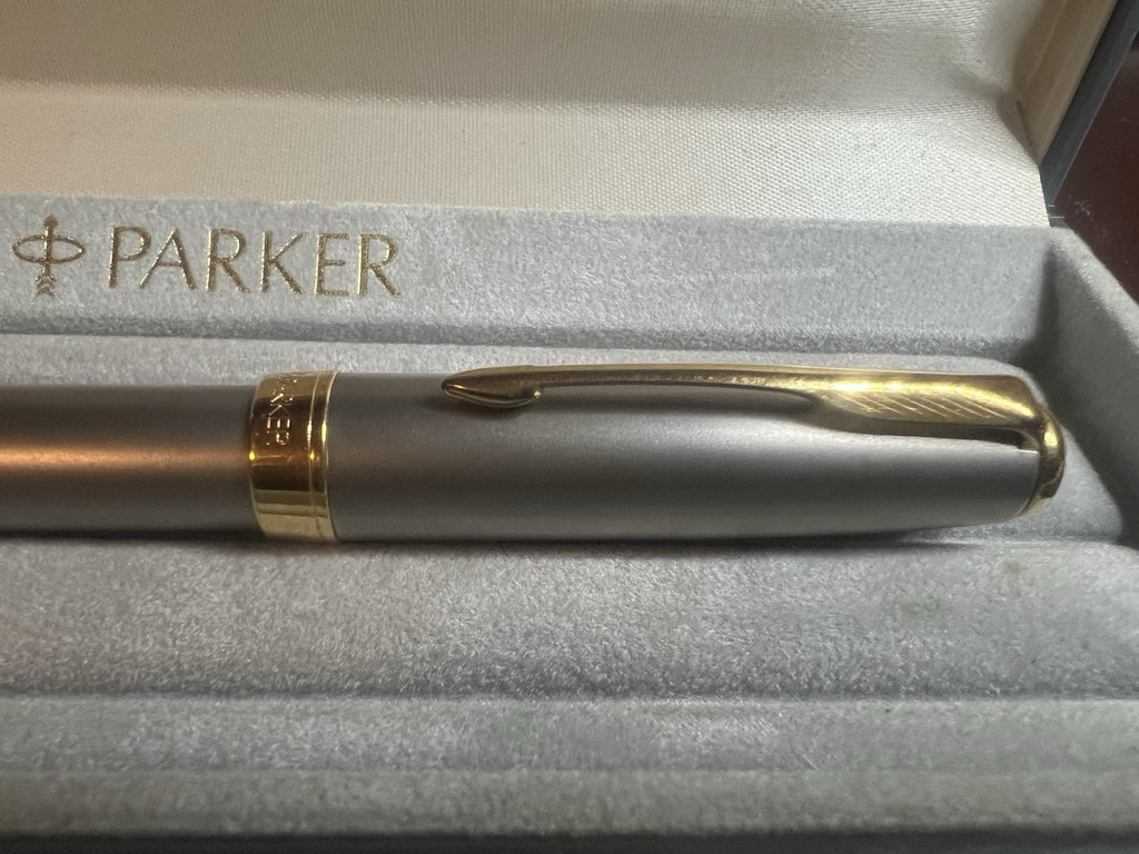 🔴 PARKER penna stilografica Sonnet P III Francia lacca e laminata oro pennino F