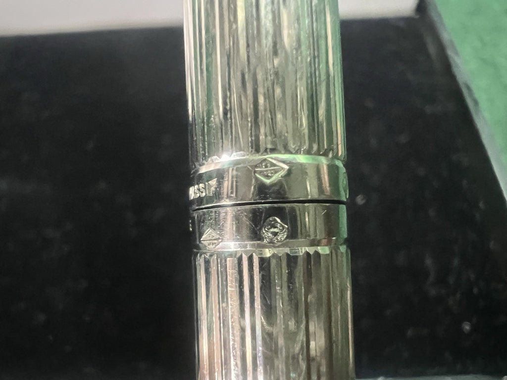 🔴 WATERMAN penna sfera Drop ARGENTO 925 placcata platino scrive RARA VINTAGE