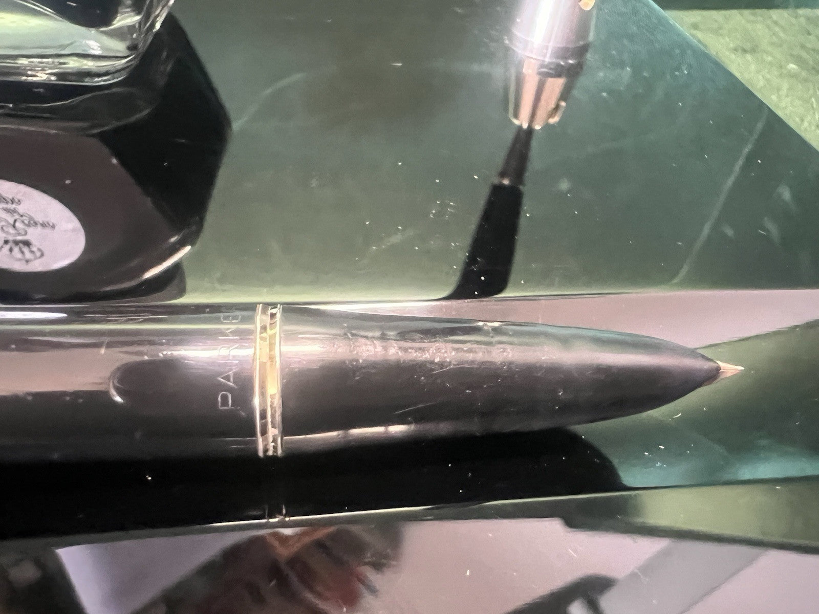 Parker Pen Fountain Pen Penholder Pen Gold Marble Desk Vintage
