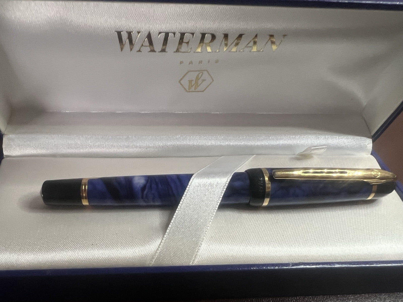 Waterman Stylo-Plume Stylo à Plume Phileas Gt Marbre Bleu Profils Dorés M