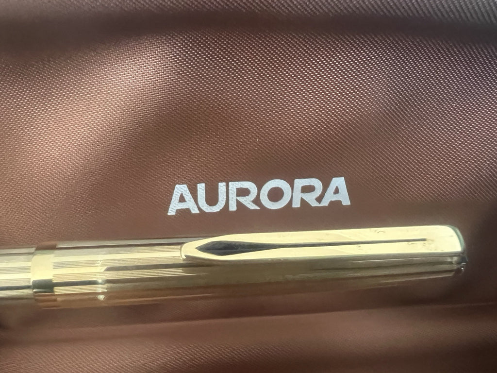 🔴 AURORA 98 penna sfera placcata oro 22 KT mai usata garanzia SCRIVE vintage