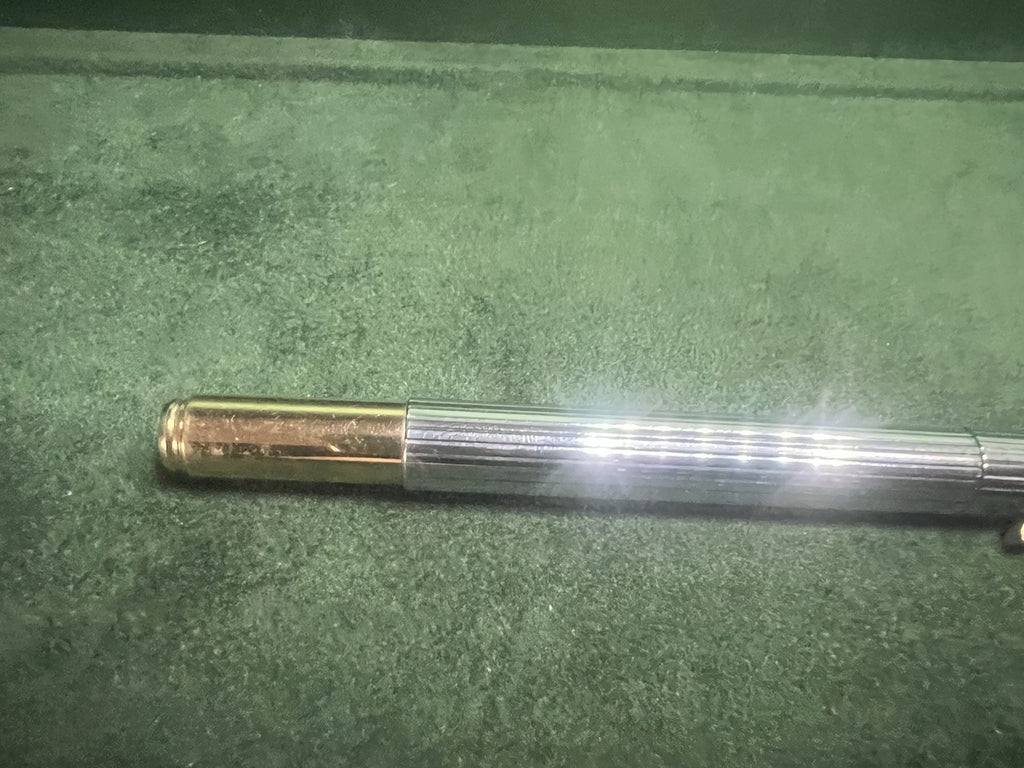 Grand-Mère Stylo-Plume Stylo à Plume Ego Chrome Profils Laminés Or Cartouche M