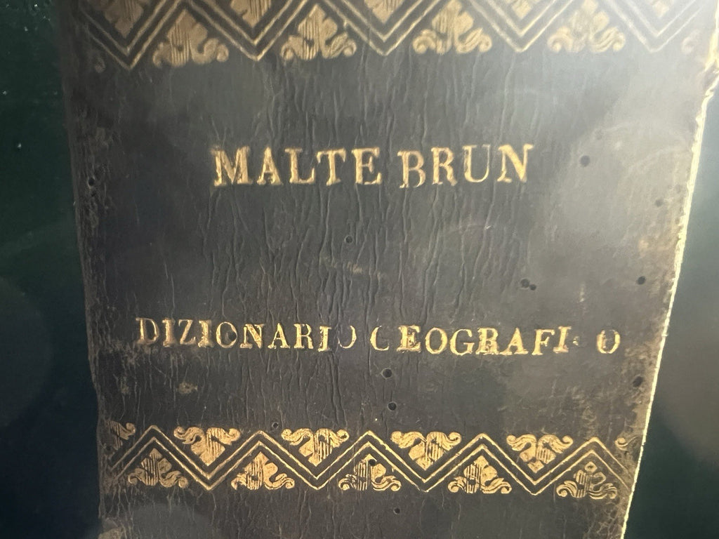 🔴 Libro DIZIONARIO GEOGRAFICO Malte Brun grande formato antico Firenze 1832