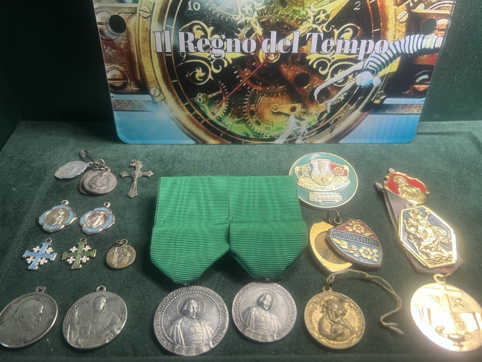 🔴 Medaglie SACRE Lourdes pellegrinaggi al merito metallo nastri vintage LOTTO