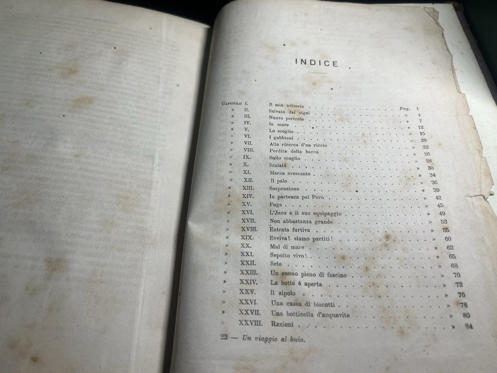 🔴 Libro IN MARE Mayne Reid in lingua italiana incisioni grande antico 1877
