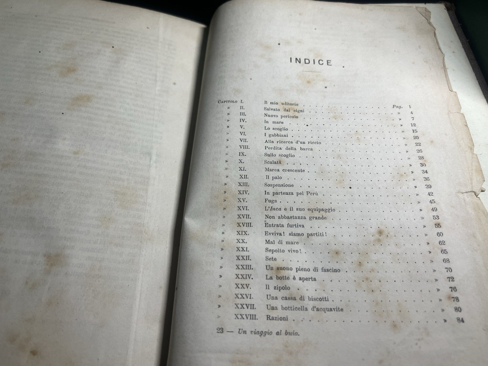 🔴 Libro IN MARE Mayne Reid in lingua italiana incisioni grande antico 1877