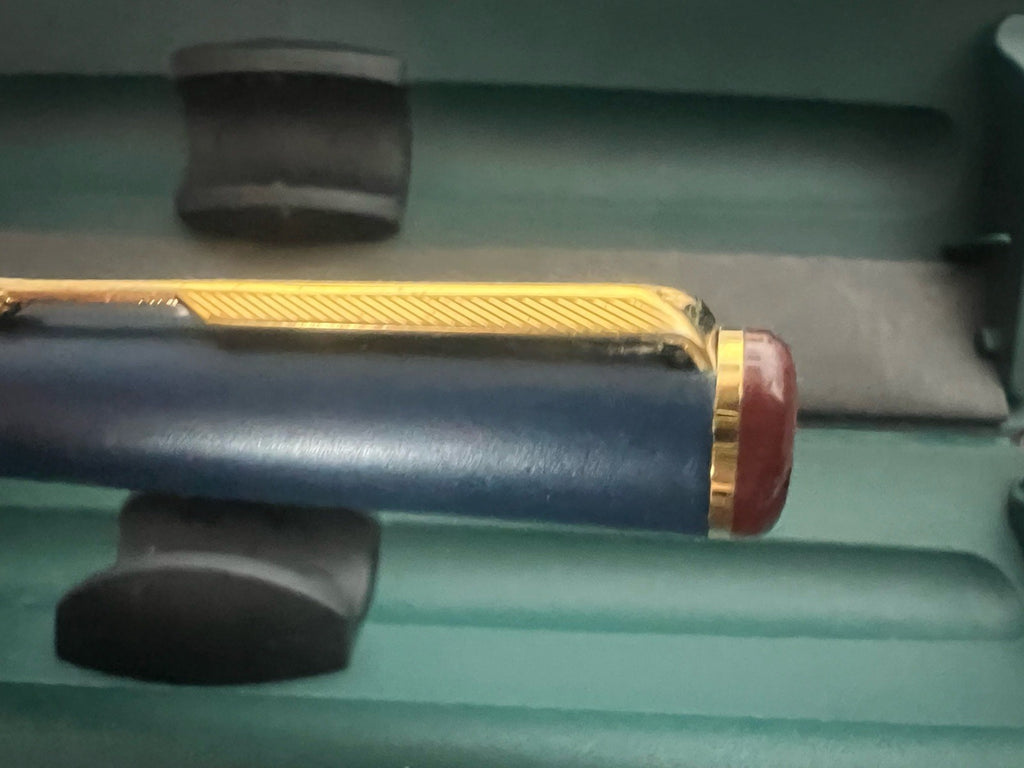 Parker Pen Fountain Pen Rialto Lacquer Blue Bordeaux Cartridge A Marking
