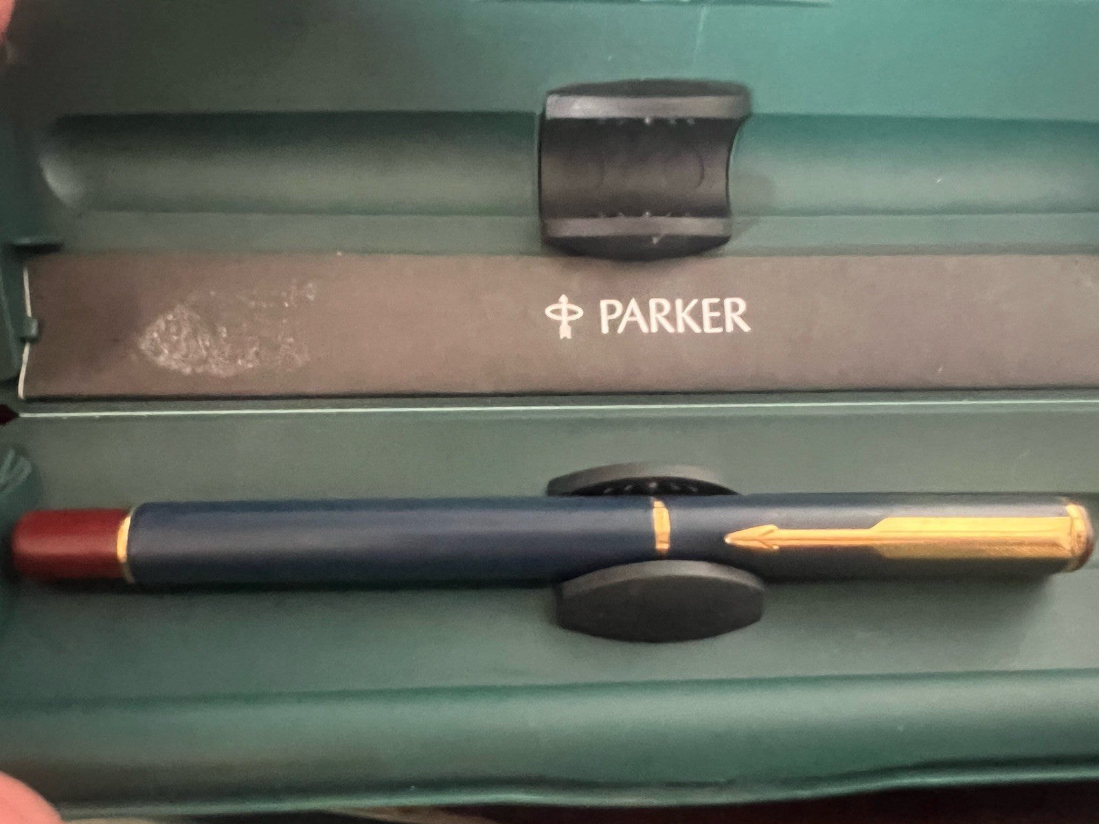 🔴 PARKER penna stilografica Rialto lacca blu bordeaux a cartuccia scrive