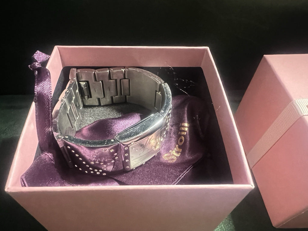 🔴 STROILI orologio donna bracciale B0456 acciaio al quarzo con strass
