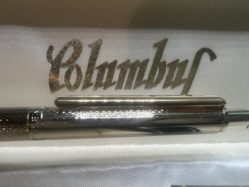 Columbus Stylo-Plume Sphère Plaqué Or Écrit Avec Garantie Ed Trousse Vintage